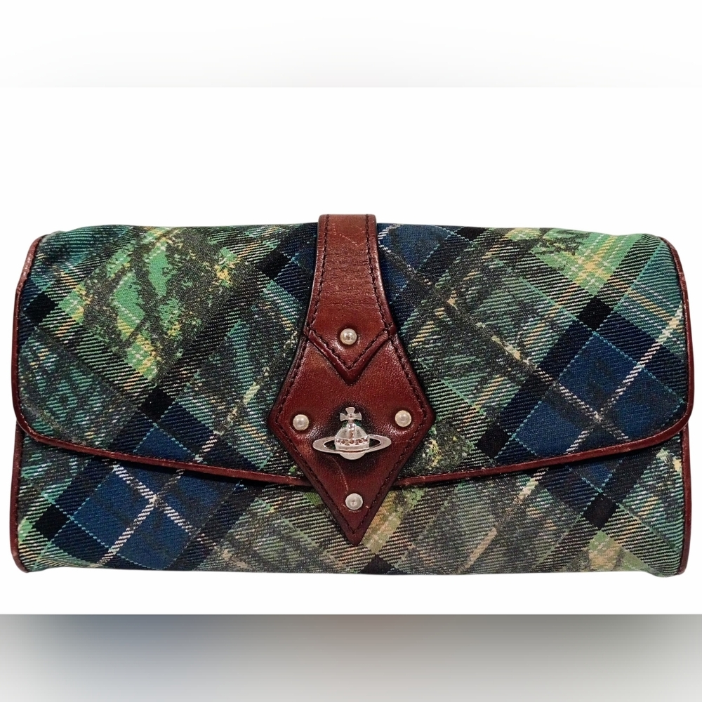 Vivienne Westwood Graffiti Tartan Check Pattern Long Wallet